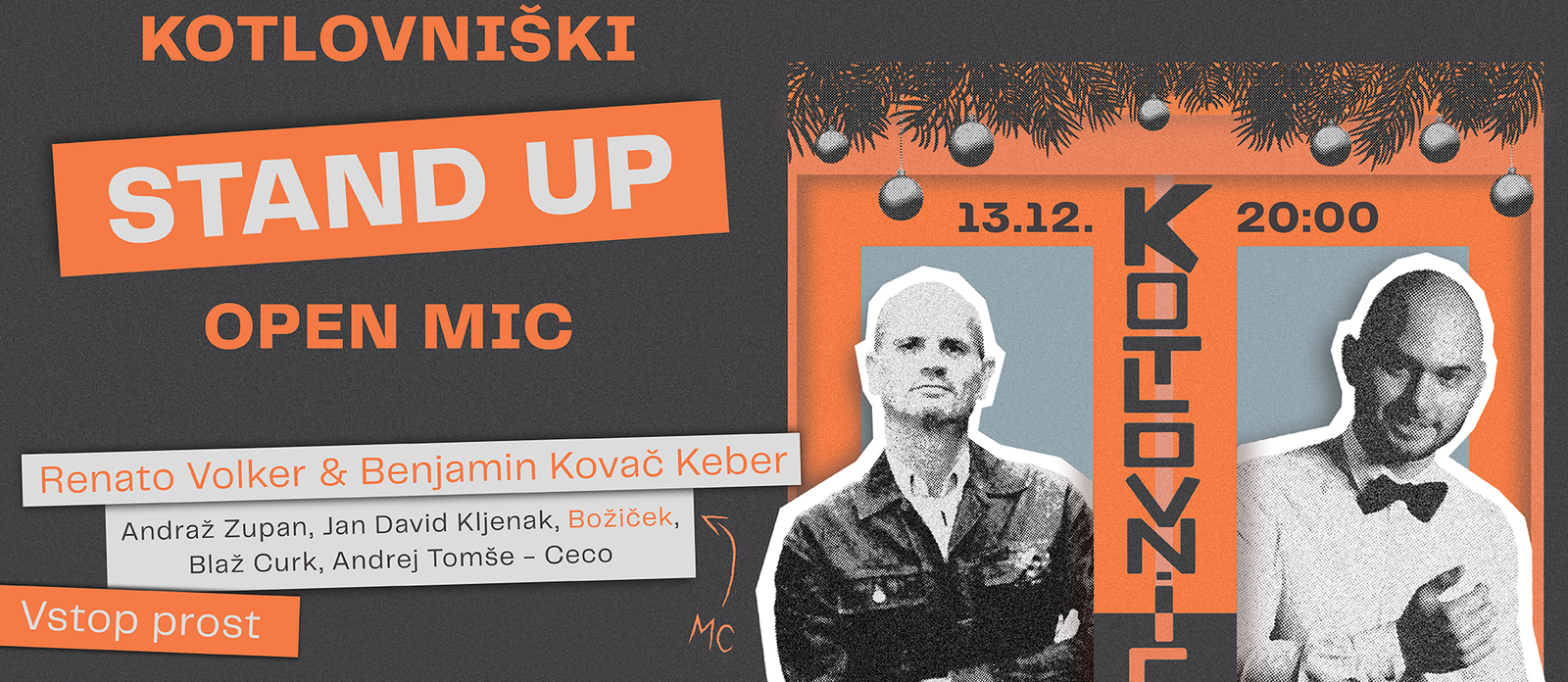 Praznično-novoletni kotlovniški standup: Open mic