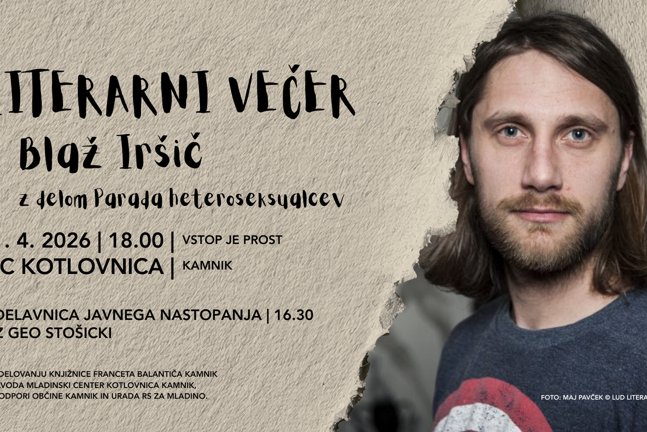 Literarni večer: Blaž Iršič | zbirka Parada heteroseksualcev