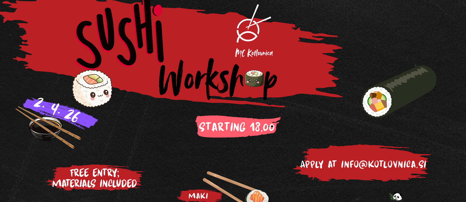 Sushi workshop 2 – delavnica priprave sušija / ZAPOLNJENO