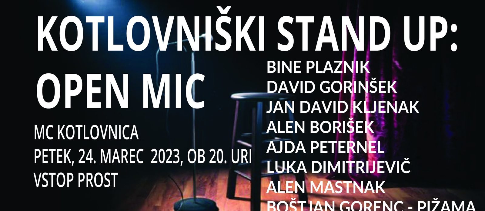 Kotlovniški stand up: Open mic