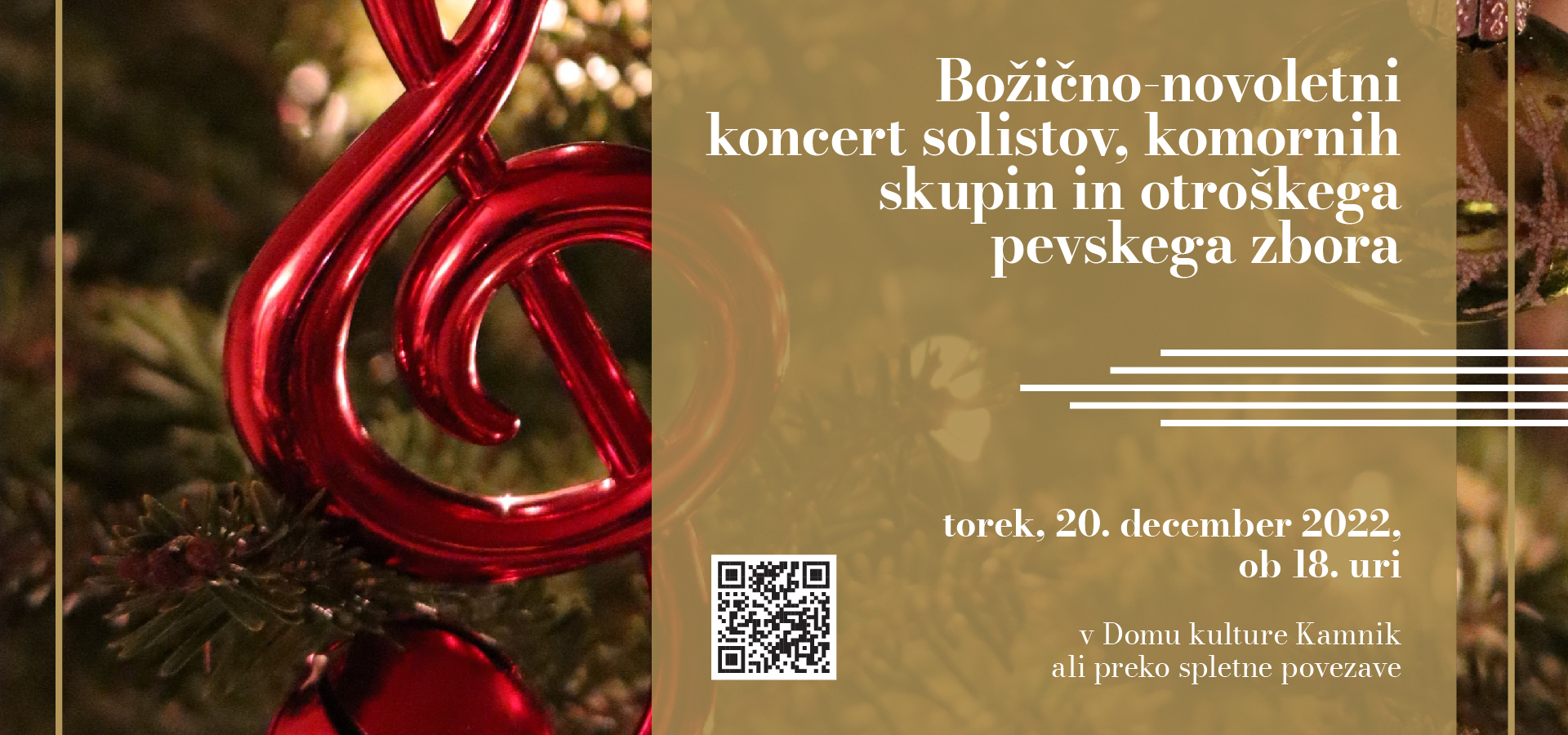 Glasbena šola Kamnik: Božično-novoletni koncert solistov, komornih skupin in otroškega pevskega zbora