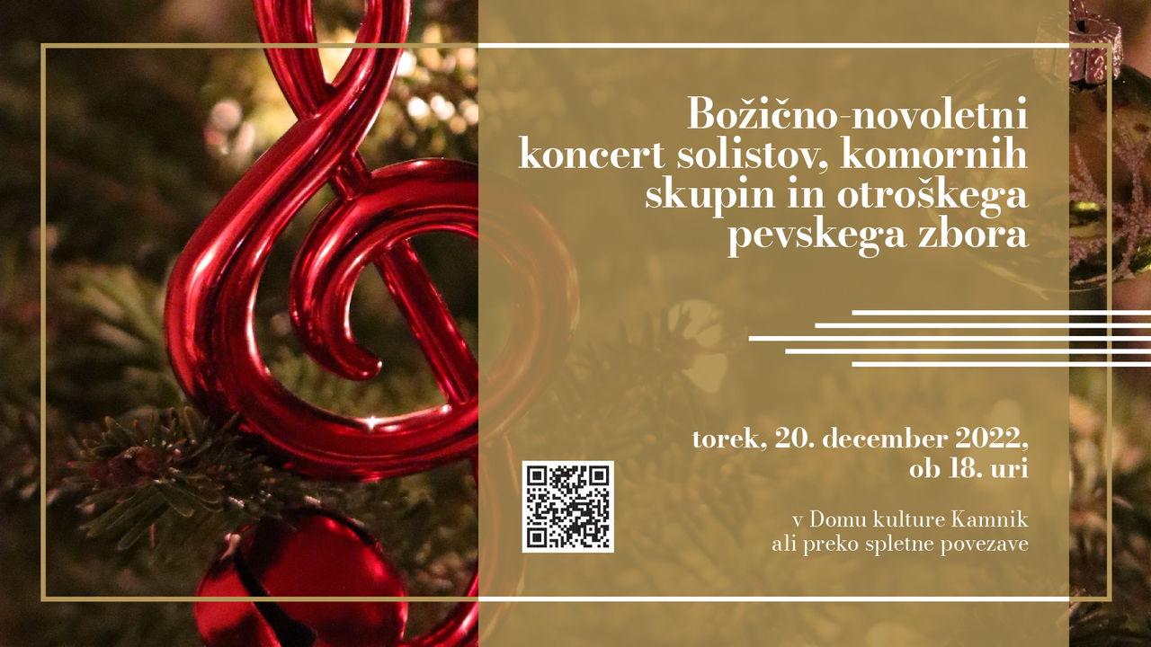 Glasbena šola Kamnik: Božično-novoletni koncert solistov, komornih skupin in otroškega pevskega zbora