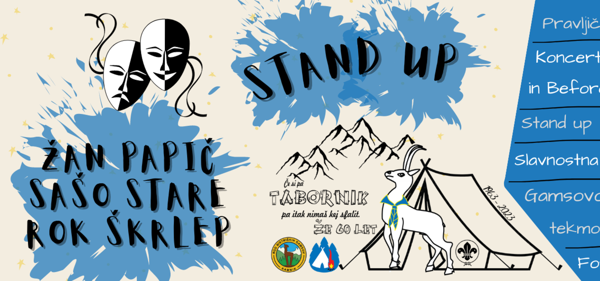 Stand up 60: Žan Papič, Sašo Stare, Rok Škrlep in Jan David Kljenak