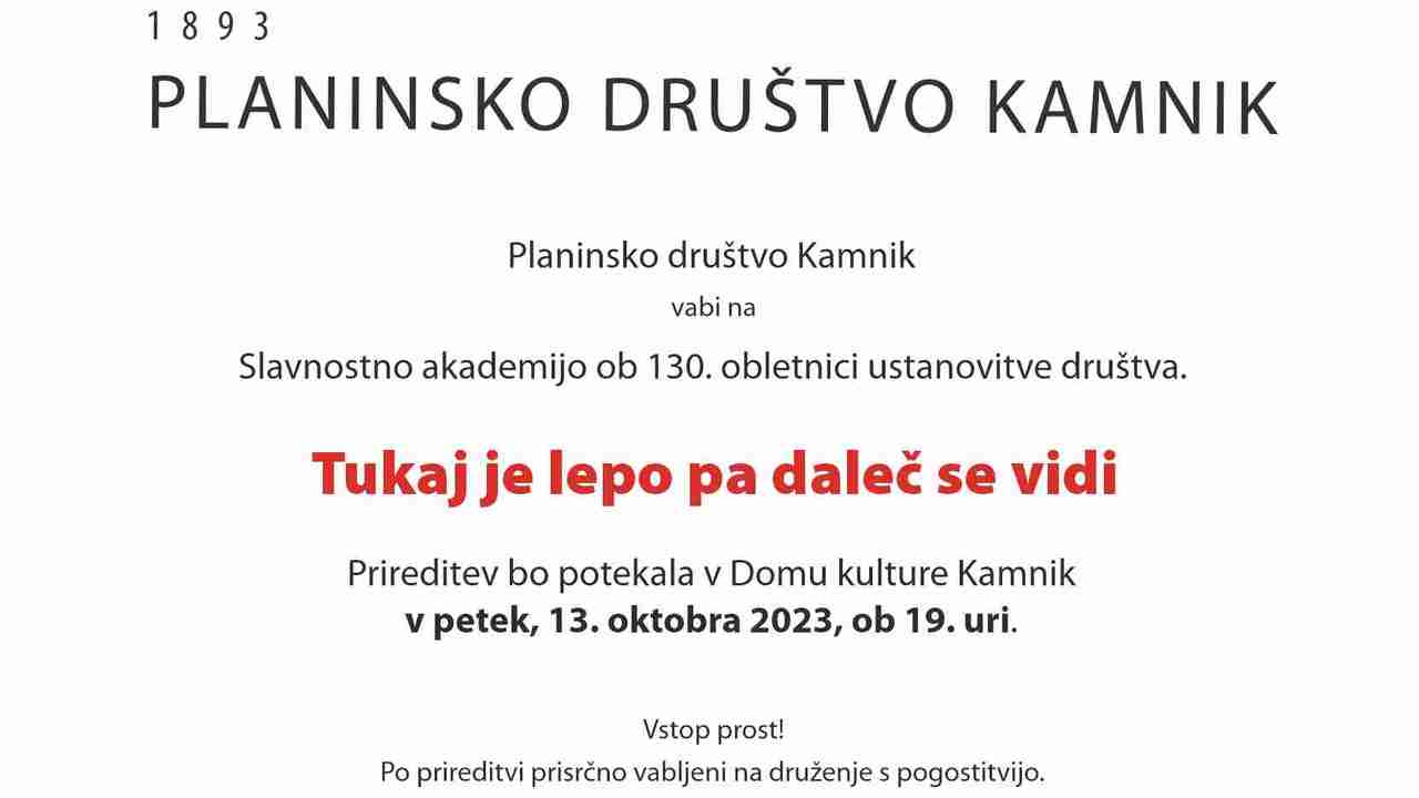 Planinsko društvo Kamnik: Tukaj je lepo pa daleč se vidi