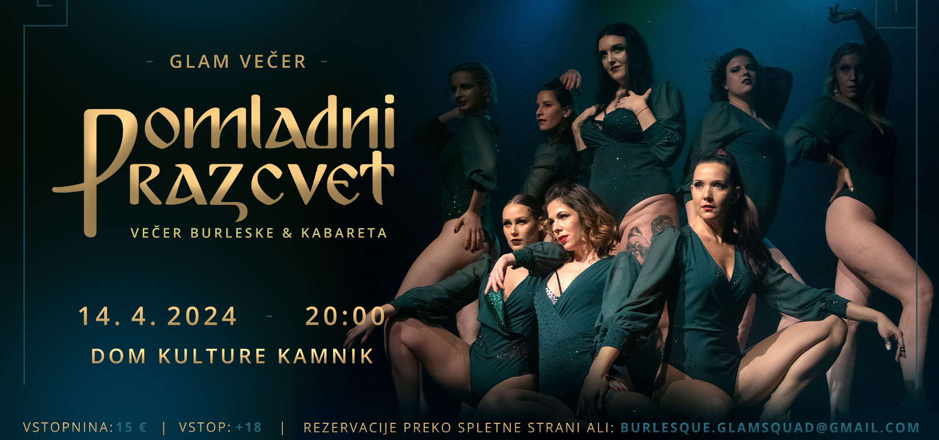 Glam Squad Burlesque: Pomladni razcvet - večer burleske in kabareta