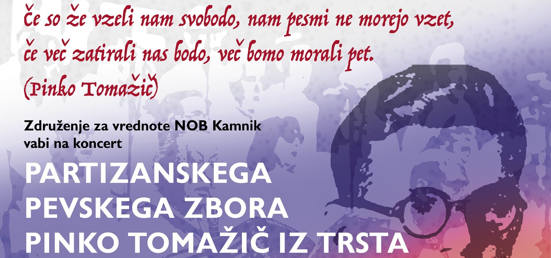 RAZPRODANO: Koncert partizanskega pevskega zbora Pinko Tomažič iz Trsta