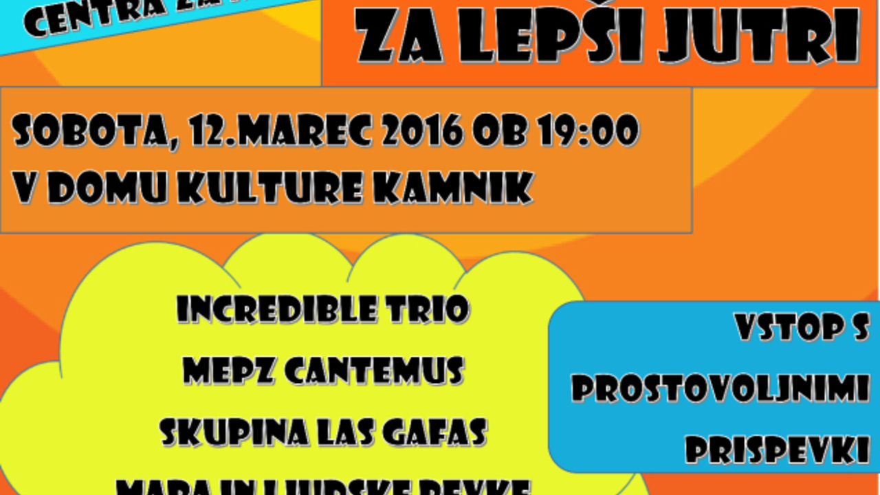 Dobrodelni koncert: Za lepši jutri