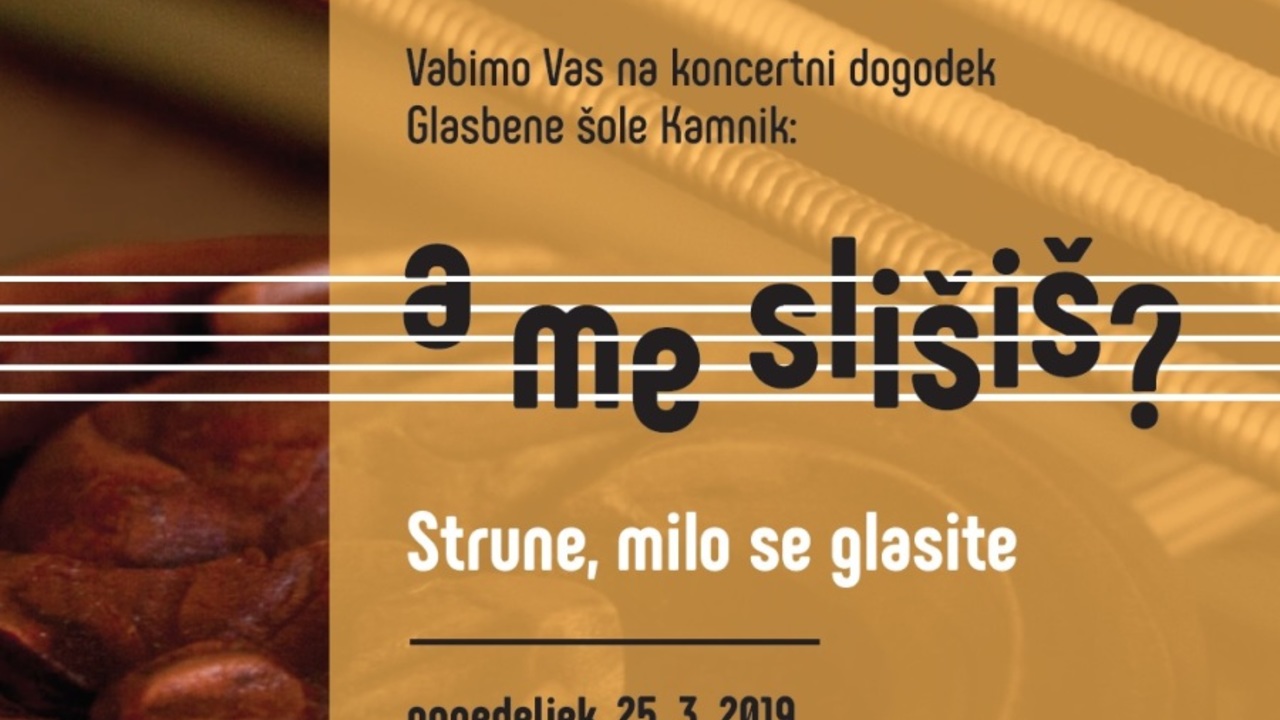 Glasbena šola Kamnik: A me slišiš? - Strune, milo se glasite