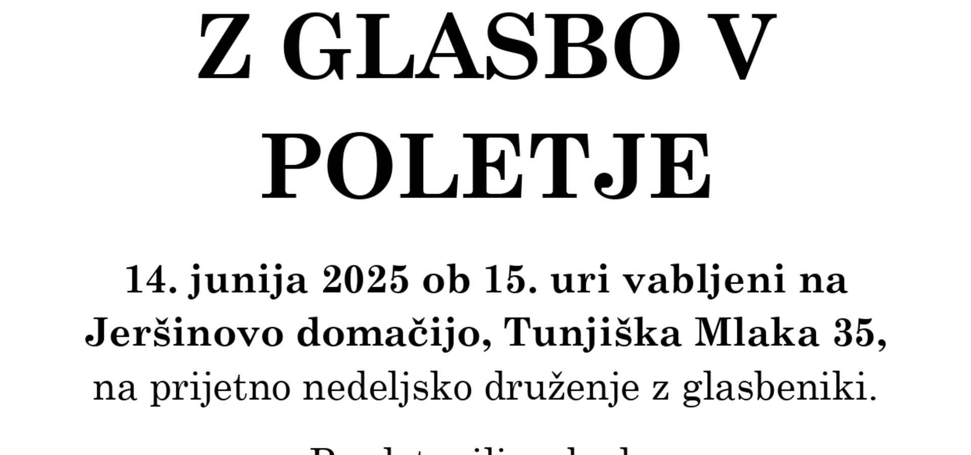 Z glasbo v poletje
