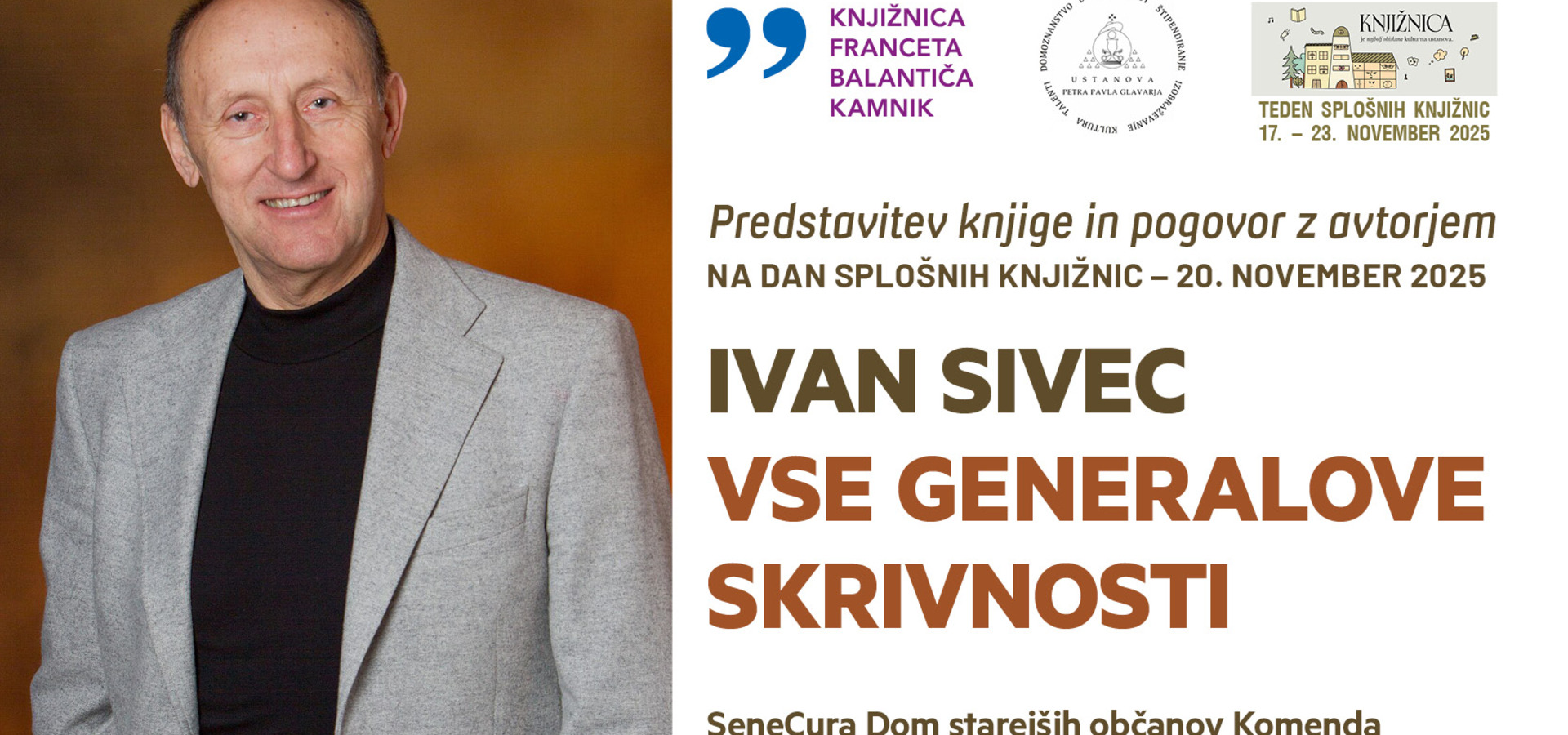  Predstavitev knjige Ivan Sivec:  Vse generalove skrivnosti 