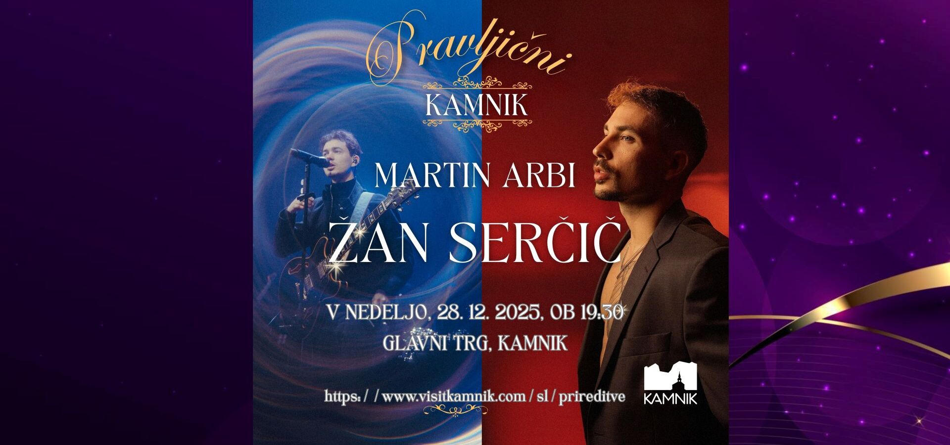 Pravljični Kamnik - prednovoletni koncert: Žan Serčič s predskupino Martin Arbi