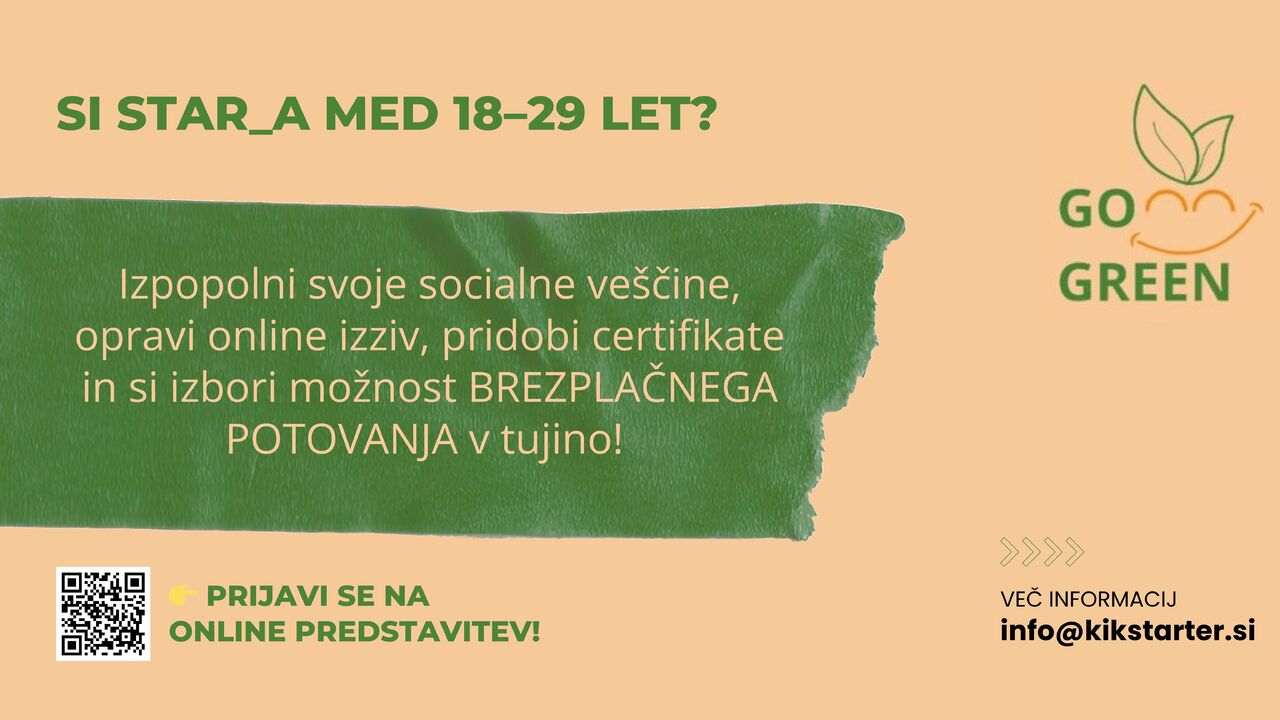 Online predstavitev: online GO GREEN hub izzivi za mlade