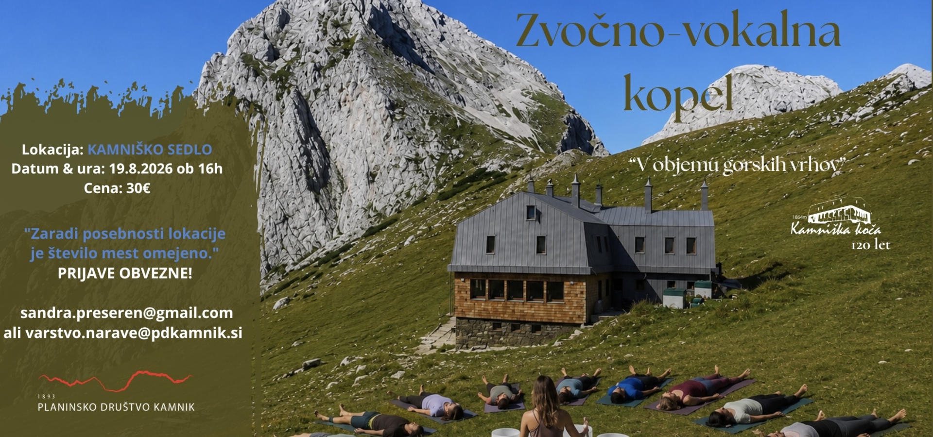 Zvočno-vokalna kopel v objemu gorskih vrhov